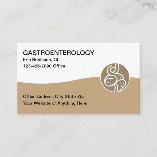 Cartes de visite simples de gastroentérologue (Devant)