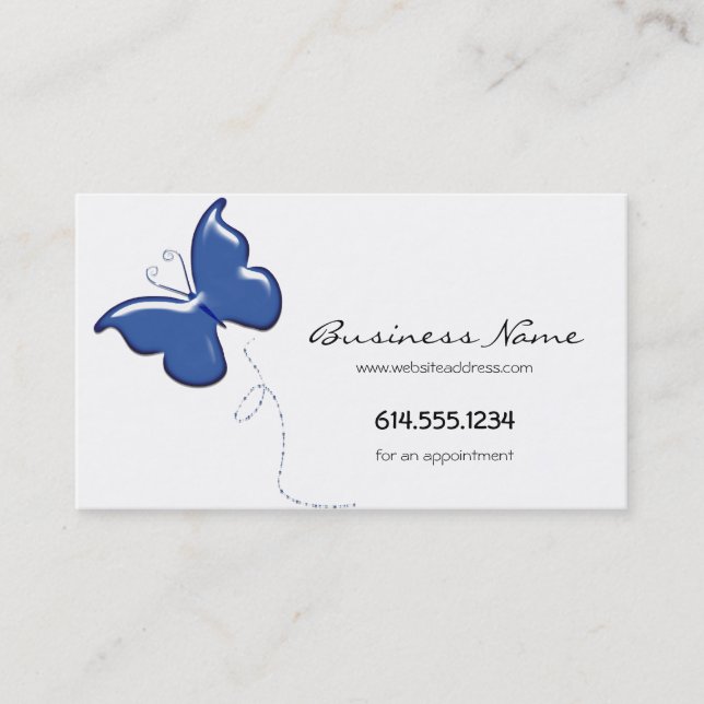 Cartes de visite simples de papillon bleu (Devant)