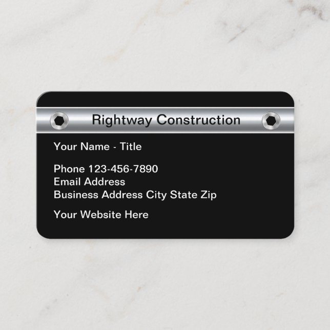 Cartes de visite simples de rénovation de construc (Devant)