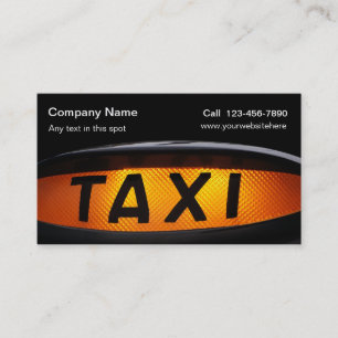 Cartes de visite simples de taxi