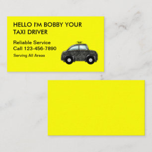 Cartes de visite simples de taxi