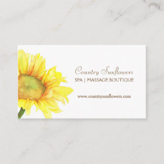 Cartes de visite simples de tournesol aquarelle
