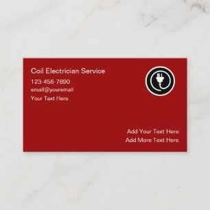 Cartes de visite simples d'électricien rouge