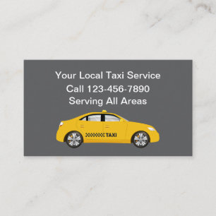Cartes de visite simples du service de taxi Jaune