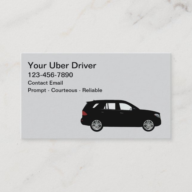 Cartes de visite simples et cool pour chauffeur Ub (Devant)