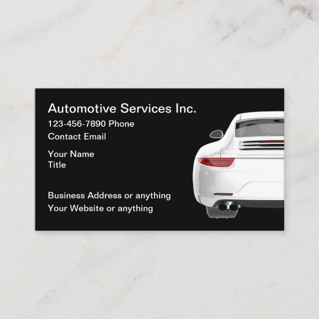 Cartes de visite simples et modernes pour l'automo (Devant)