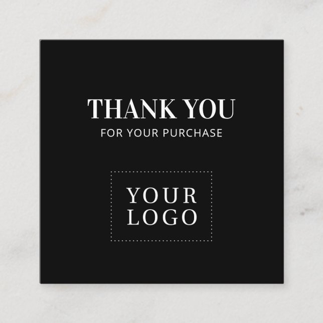 Cartes de visite simples noires modernes merci (Devant)