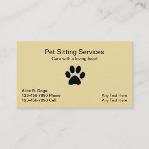 Cartes de visite simples pour animaux de compagnie