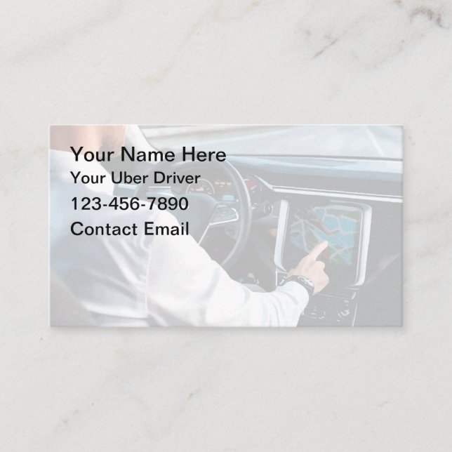 Cartes de visite simples pour chauffeur Uber desig (Devant)