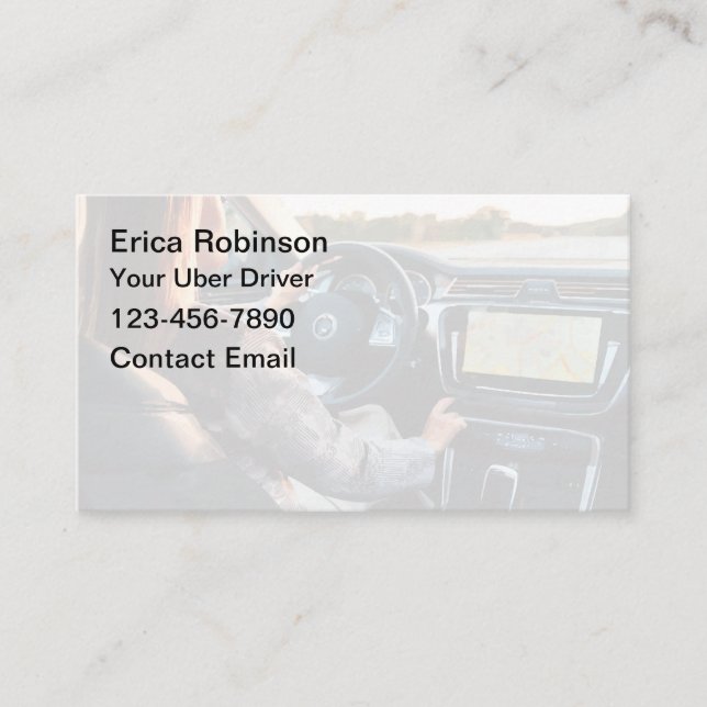 Cartes de visite simples pour chauffeur Uber Desig (Devant)