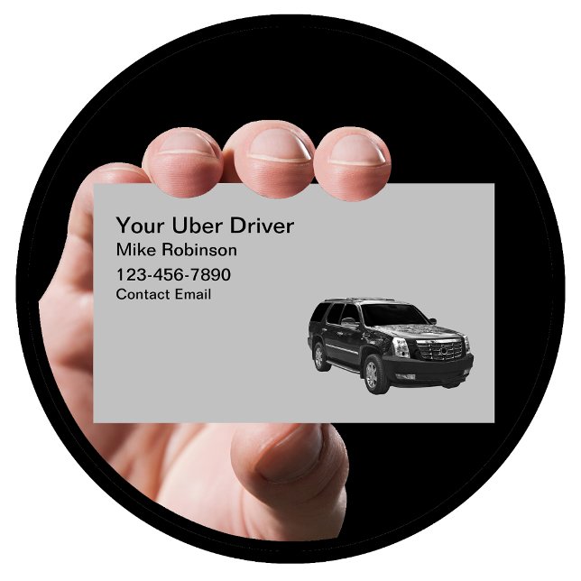 Cartes de visite simples pour chauffeur Uber SUV (Créateur téléchargé)