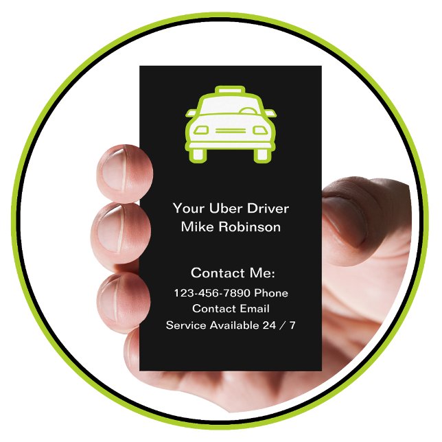 Cartes de visite simples pour chauffeurs Uber (Créateur téléchargé)