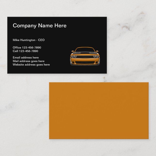 Cartes de visite simples pour concessionnaire auto (Devant / Derrière)