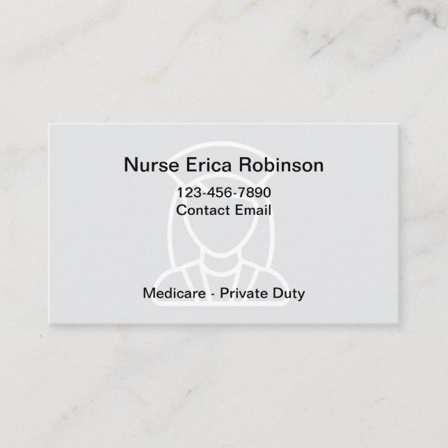 Cartes de visite simples pour infirmière (Devant)