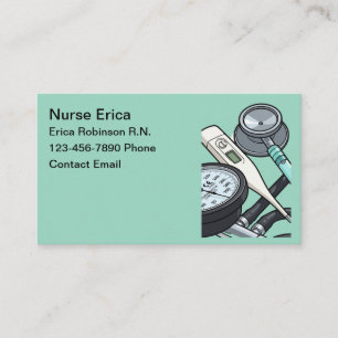 Cartes de visite simples pour infirmière en soins