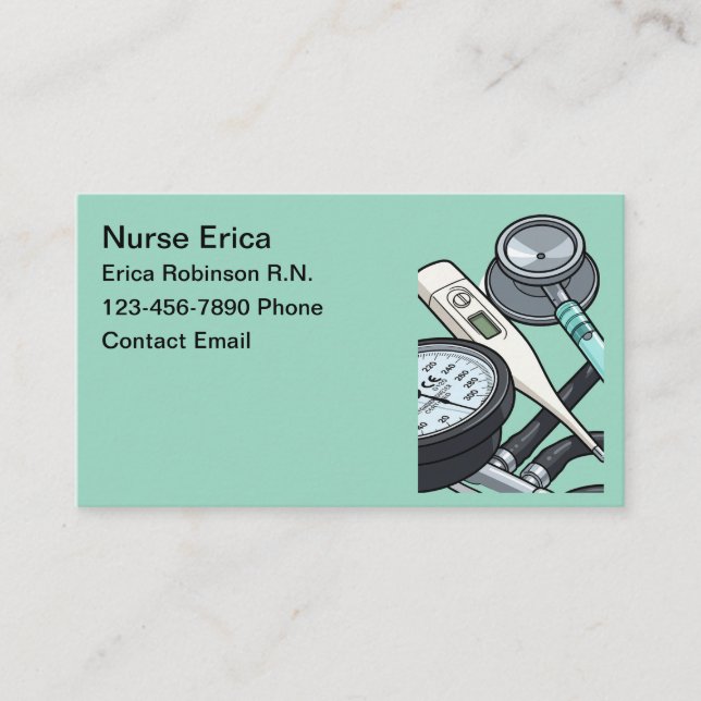 Cartes de visite simples pour infirmière en soins  (Devant)