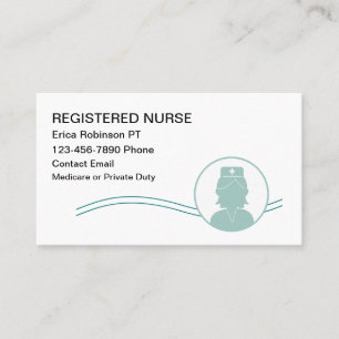 Cartes de visite simples pour infirmières diplômée