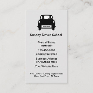 Cartes de visite simples pour instructeur d'auto-é