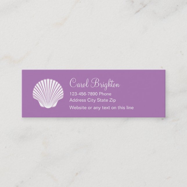 Cartes de visite simples pour la plage (Devant)