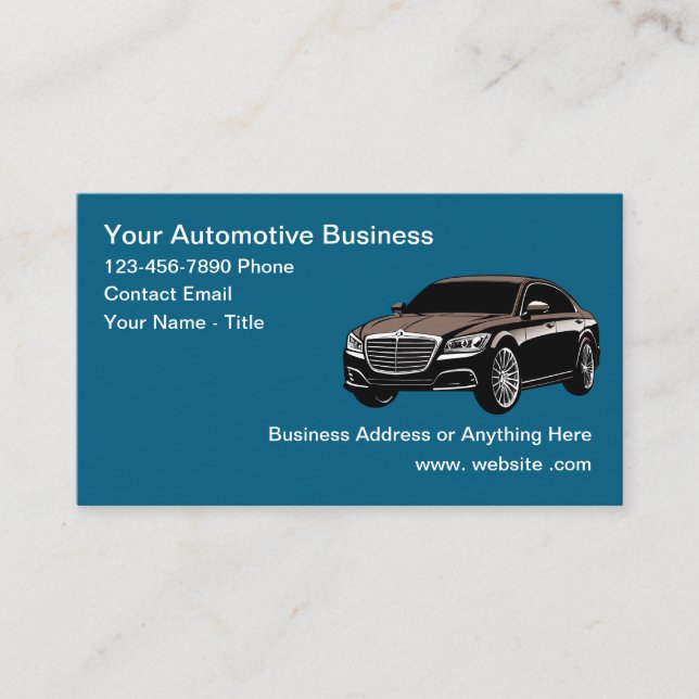 Cartes de visite simples pour l'automobile (Devant)