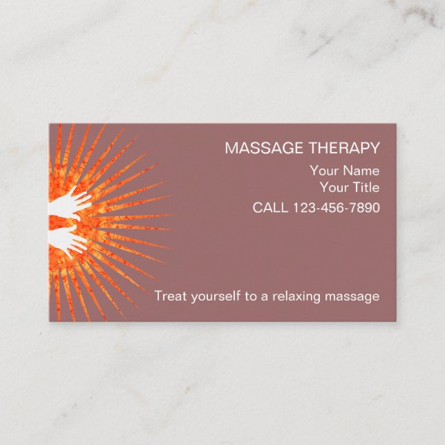 Cartes de visite simples pour massage (Devant)