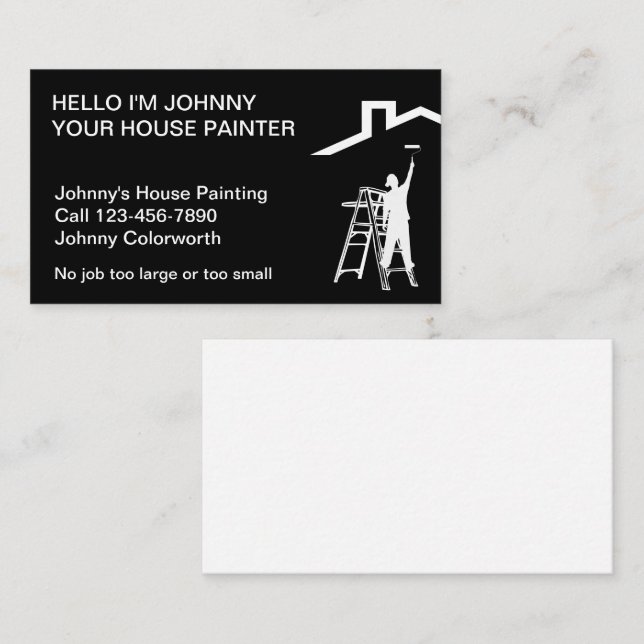 Cartes de visite simples pour peintre (Devant / Derrière)