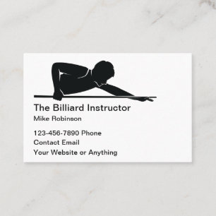 Cartes de visite simples pour professeur de billar