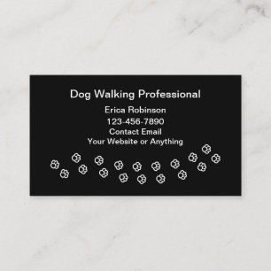 Cartes de visite simples pour promenade de chiens 