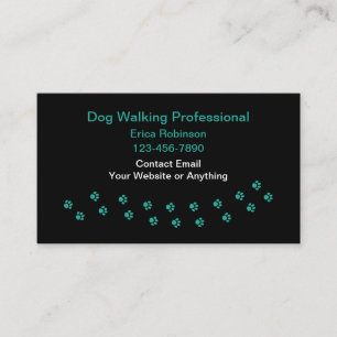 Cartes de visite simples pour promenade de chiens 