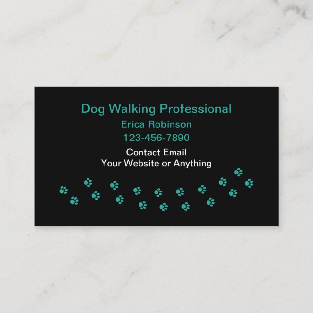 Cartes de visite simples pour promenade de chiens  (Devant)