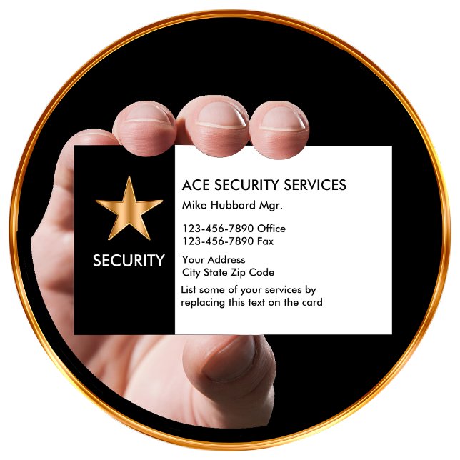 Cartes de visite simples pour service de sécurité (Créateur téléchargé)