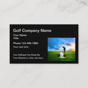 Cartes de visite simples sur le thème de golf pour