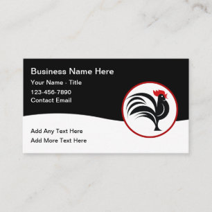 Cartes de visite simples thème Coq Entreprise Mode