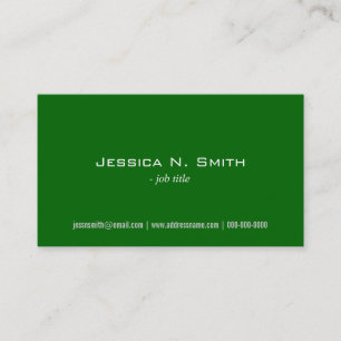 cartes de visite simples, verts