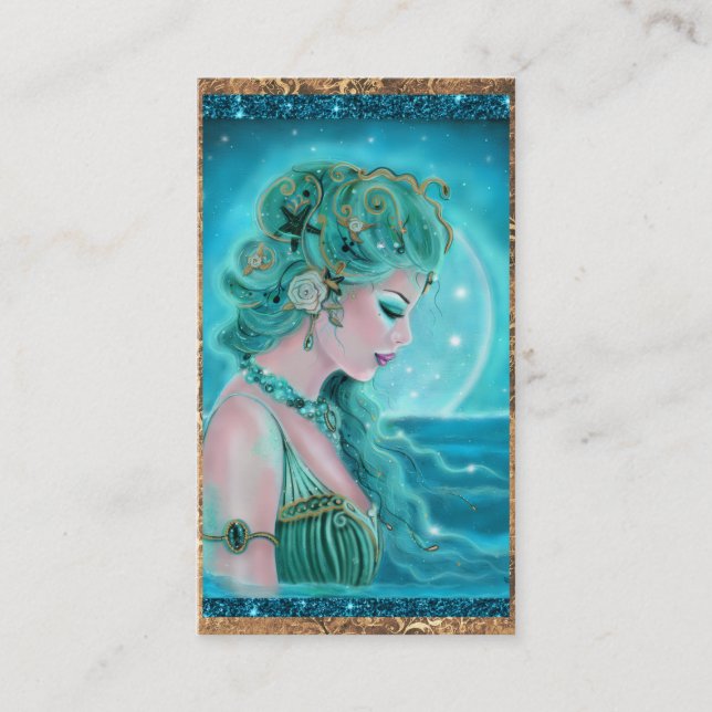 Cartes de visite Sirène au clair de lune par Renee (Devant)
