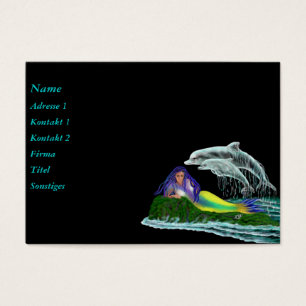 Cartes De Visite Sirène avec dauphins