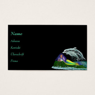 Cartes De Visite Sirène avec dauphins