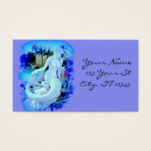 Cartes De Visite Sirène blanche assise Thunder_Cove