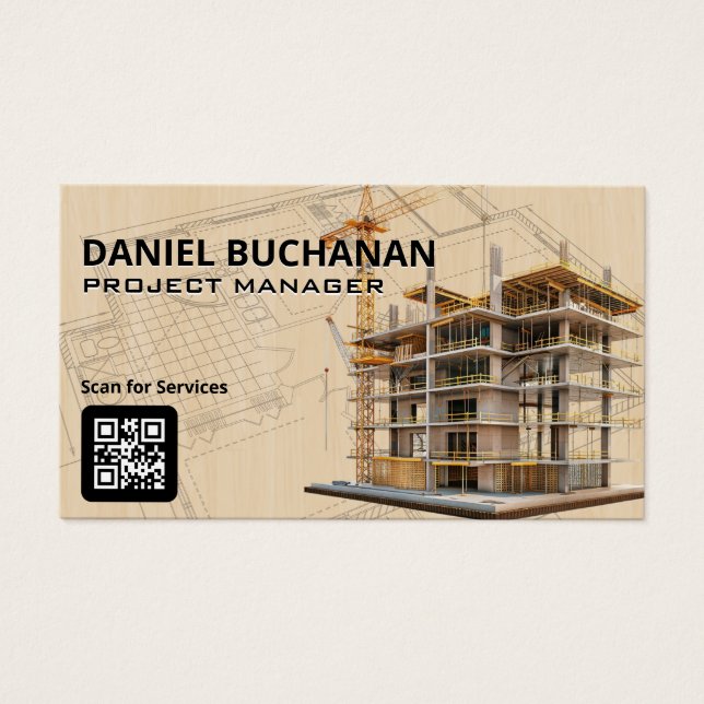 Cartes De Visite Site de construction | Architecte ingénieur (Devant)