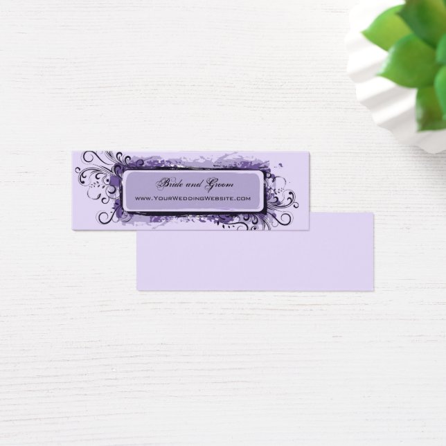 Cartes De Visite Site de Mariage Abstrait de fleurs violettes (Bureau)