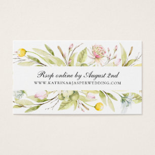 Cartes De Visite Site de Mariage Fleur sauvage d'été RSVP