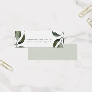 Cartes De Visite Site de Mariages Feuille Sage Green RSVP