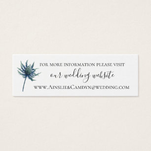 Cartes De Visite Site du Mariage botanique Blue Thistle