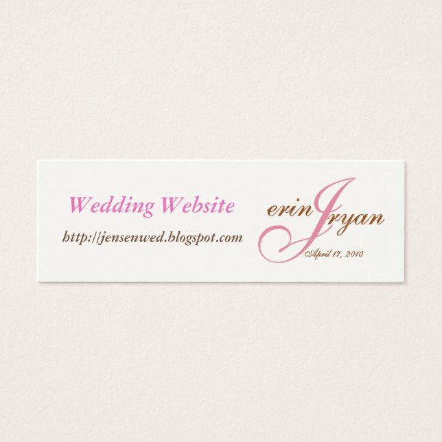 Cartes De Visite Site mariage (Devant)