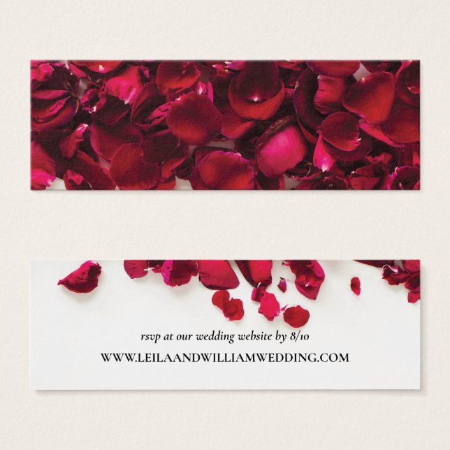 Cartes De Visite Site Mariage de Red Roses RSVP (Devant & derrière)
