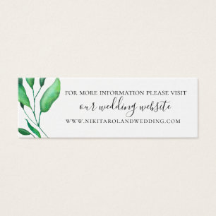 Cartes De Visite Site Mariage de verdure minimaliste