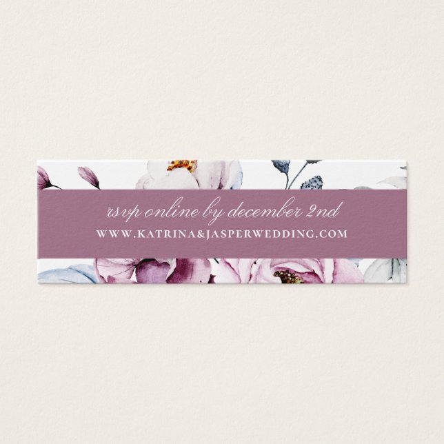 Cartes De Visite Site Mariage Floral Mauve Garden RSVP (Devant)