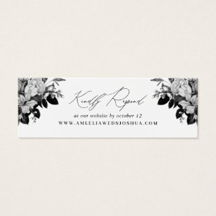 Cartes De Visite Site Mariage industriel Chic Floral RSVP White