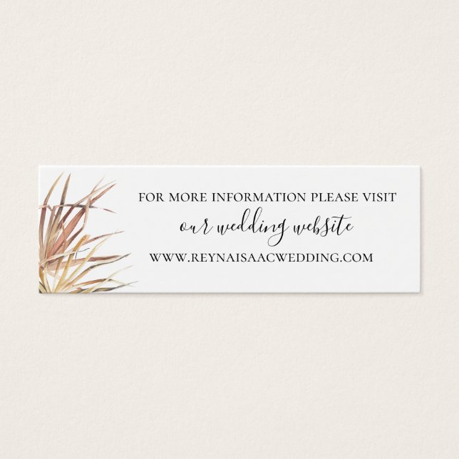 Cartes De Visite Site Mariage Palm Fronds (Devant)