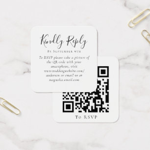 Cartes De Visite Site mariage QR Code RSVP